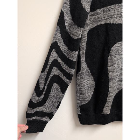 Hot Topic Wicked Elphaba Shiz University Waves Cardigan Sweater L Black Gray - Picture 5 of 5